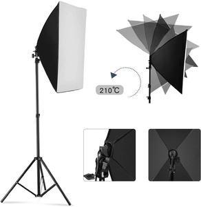 Kit d'éclairage Softbox Photographie Équipement de studio photo 5700K Ampoule à économie d'énergie pour portraits Photo publicitaire de mode - Product Image 3