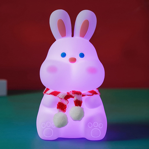 Thỏ Ánh Sáng Ban Đêm Bé Nursery Đèn Thở LED Silicone Squishy Dễ Thương Bunny Đèn Quà Tặng Có Thể Sạc Lại Thay Đổi Độ Sáng Động Vật Ánh Sáng - Product Image 6