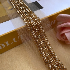 Oro lucido cucire su strass di cristallo perline accessori di abbigliamento perline <span class=keywords><strong>e</strong></span> pietre ricamo a rete di <span class=keywords><strong>pizzo</strong></span> - Product Image 2
