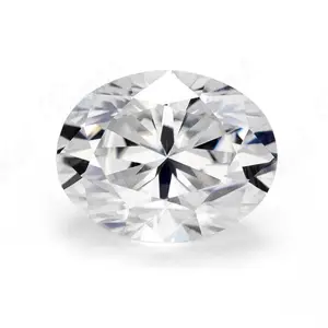 Messi Harga Pabrik Permata Losse DEF VVS Putih 6X8Mm Oval Moissanite Berlian