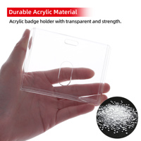 Porte-carte d'identité en acrylique transparent avec trou de pouce facile d'accès Porte-badge robuste à 2 cartes pour étudiant infirmière et bureau