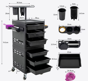 Professional 4 Wheel Salon <b>Trolley</b> Rolling <b>Tool</b> Cart Storage Organizer for Hair Salon Beauty Salon Barber Shop - Product Image 2