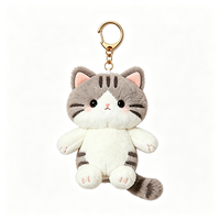 Porte-clés en peluche chat mignon et doux, breloque de sac animalière Kawaii, idéal pour cadeau, vente en gros, jouets porte-clés en peluche personnalisés