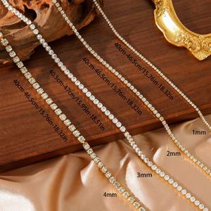 Cadenas de Acero Inoxidable 316L al por Mayor para Joyería, con Zirconia, Chapado en Oro Sólido PVD de 18K, Collar de Tenis para Hombres, Mujeres y Niñas - Product Image 2