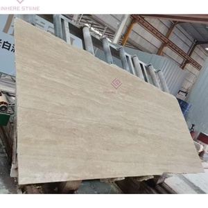 Sang trọng màu be travertine thiên nhiên đá gạo trắng <span class=keywords><strong>slab</strong></span> bán lẻ hiển thị đứng trung tính trang trí nội thất - Product Image 6