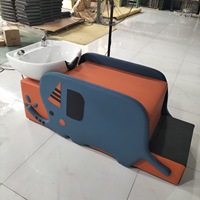 Station de lavage de cheveux pour enfants en gros, design éléphant, avec lavabo en céramique et repose-pieds pour salon