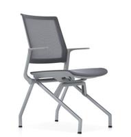 Mobilier moderne de style européen Chaises de visiteur à pieds fixes Chaise pivotante à dossier maillé avec accoudoir