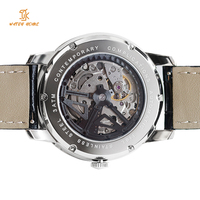 Montre automatique astronomique de luxe pour homme OEM, avec logo de marque personnalisé, design espace-terre rotatif, mouvement mécanique transparent.