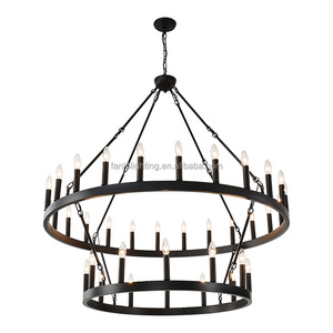 Luces colgantes de Metal Vintage de hierro forjado para granja, iglesia, Vestíbulo de Hotel, techo alto, candelabros grandes, luces colgantes para restaurante - Product Image 6