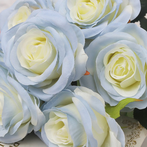 Ramo de Rosas Azules Artificiales de Seda, Alta Simulación, Decoración para Bodas y Hogar - Product Image 3