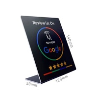 Supports NFC Google Review en PVC en forme de L avec puce NTAG215 – Cartes NFC Google Review – Présentoirs de table NFC Google Review – Panneaux NFC Google Review