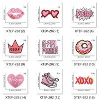 Prix usine Girl Power Lips coeur broderie patchs jolie fleur étoile brodé fer sur Patch pour vêtements chapeaux sacs