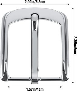 Hebilla de cinturón para hombre, hebilla de cinturón de metal, hebilla cuadrada de una sola punta, hebillas de cinturón para hombre y mujer, hebillas de repuesto plateadas - Product Image 2