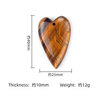 40 25mm Agate en cristal naturel Pendentif en forme de coeur avec Big Love DIY Jewelry Material Crystal Necklace