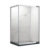 Cabine de douche carrée en acier inoxydable 304 avec verre de 6 mm pour salle de bain