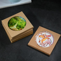 Boîte d'emballage en papier kraft de différentes tailles pour sous-verres en céramique ronds, carrés et hexagonaux, pour sous-verres vierges à sublimation