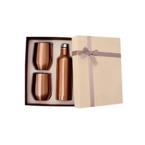 Custom Business Gift Set Logo Mugs Double Wall Insulated Vacuum Flasks Thermoses 304 Stainless Steel Water Bottle