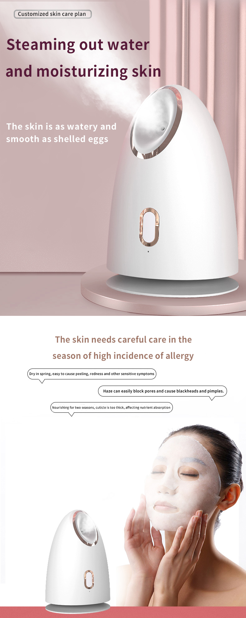 Spa Sauna Skin Care  Face Facial Moisturizing Humidifier Ionic Nano Hot Warm Heating Mist Sprayer Steaming Steam Steamer