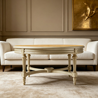 Table basse moderne en bois massif avec plateau en marbre, finition dorée, convertible et extensible, meuble de salon, table ronde centrale