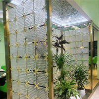 Fabricant de blocs de verre en acier inoxydable design, écrans de séparation étanches pour l'ingénierie de la salle à manger du hall de l'hôtel