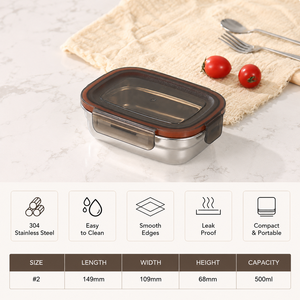 Crisper <b>Box</b> <b>Set</b> Stainless Steel 1/3/4pcs with Transparent Lid Airtight BPA Free Multipurpose Food Storage Container for Fruit - Product Image 5