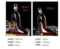 Carafe à whisky rouge en verre borosilicate de luxe élégante en forme de chaussure à talon haut de 350 ml/750 ml pour vin, tequila, brandy, liqueur