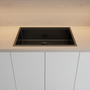 Fregadero de Cocina de un Solo Tazón para Instalar Bajo Encimera, 33x19x10 Pulgadas, Acero Inoxidable Negro Gunmetal, Diseño Rectangular Contemporáneo - Product Image 2