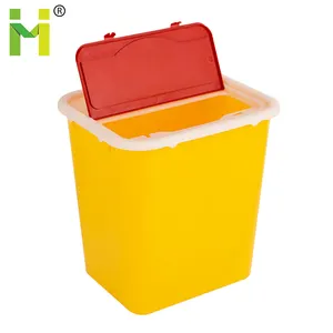 Квадратный желтый контейнер для медицинских отходов, безопасная коробка, острый одноразовый контейнер, шприц, игла, упаковочная коробка