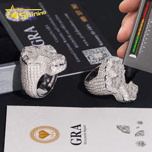 Anillo de Moissanita para Hombre de Gran Venta con Envío desde Almacén Local en EE. UU., Anillo de Plata 925 con Moissanitas en Talla Baguette y Diseño de Cruz, con Certificado GRA - Product Image 3