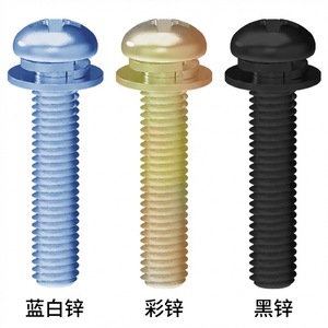สกรูหัวแฉกแบบฟิลลิปส์ M3 M4 M5 M6 M8 ชุบสังกะสี สีทองเหลือง เกลียวมาตรฐานเมตริก เกรด A ระดับ 4.8 เหล็กกล้าคาร์บอน - Product Image 1