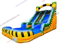 Château gonflable toboggan aquatique sur le thème des déchets nucléaires pour enfant, avec costume Myrtille, figurine d'action Anime et autres jouets éducatifs à bulles