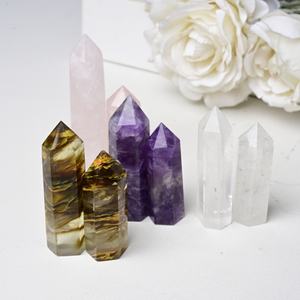 Vente en gros de cristaux de guérison polis de haute qualité, plusieurs matériaux, en forme de pilier, pour la décoration de la maison et les cadeaux de Noël - Product Image 2