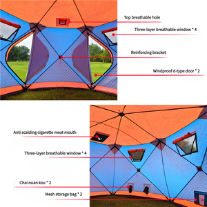Tienda de pesca en hielo aislada para 4-6 personas, Oxford cálida gruesa con ventanas ventiladas visibles para pesca en hielo - Product Image 5
