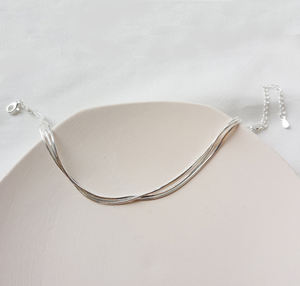 Pulsera <span class=keywords><strong>tobillera</strong></span> de Plata de Ley 925, joyería de moda, cadena de <span class=keywords><strong>pie</strong></span> de doble capa, tobilleras de Cuentas planas - Product Image 4