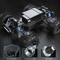MJX 20208 2.4G Hyper Go RC voiture tout-terrain 4x4 camion 39 KM/H haute vitesse sans brosse 1/20 RTR voiture jouets avec chargeur et câble USB
