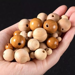 Perles en bois de pêche rondes de 0,4, 0,6, 0,8, 1,0 cm en vrac pour la fabrication de bracelets, la décoration intérieure, les fournitures d'artisanat, les cadeaux - Product Image 1