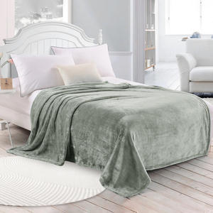 Manta de cama polar de microfibra, manta de franela de Color sólido barata al por mayor, manta de verano - Product Image 1