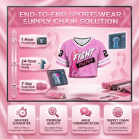 Maillots de football personnalisés PURE avec ruban rose, crop tops, fabricant de maillots de football américain en mesh pour la sensibilisation au cancer du sein, unisexe