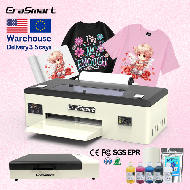 Free Shipping Free Taxes Erasmart A3 13Inch Dtf T-Shirt Printer Printing Machine Digital Pet Film Textile Garment A3 DTF Printer
