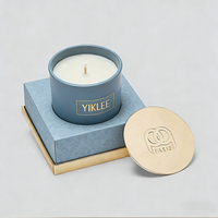 Servicios de Marca OEM/ODM, Caja de Regalo de Lujo con Tapa y Base de Papel Texturizado Dorado para Velas, Cajas de Empaque para Frascos de Velas con Diseño Personalizado