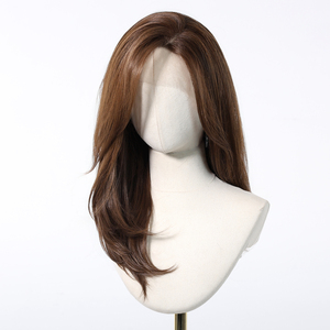 Tương lai sợi 13x6 ren trung bình màu nâu ombre chất lượng cao mịn sợi Bob tóc thẳng mềm mại và thoáng khí màu Ảnh Thật - Product Image 4