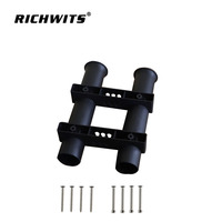 Supports de cannes à pêche en plastique OEM pour bateaux, à fixer au mur, pour 2 cannes, noir et blanc
