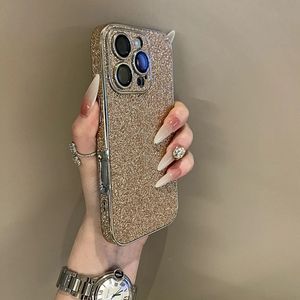 Custodia di lusso Glitter placcato per <span class=keywords><strong>iPhone</strong></span> 16 <span class=keywords><strong>Pro</strong></span> Max scintillante lente di vetro pellicola protettiva 15 <span class=keywords><strong>Pro</strong></span> 11 <span class=keywords><strong>12</strong></span> 13 14 16
