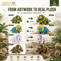 Peluche Triceratops Écologique Personnalisée OEM, Animal en Peluche Dinosaure pour Boutiques de Cadeaux, Collections de Vente au Détail Durables