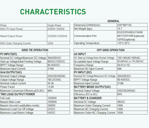 UAE Supplier 6.2KW 10200W pure sine wave hygrid <b>on</b>-grid CE Certificate Single Three phase Inverter in household - Product Image 2