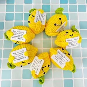 Pendentifs en forme de citron en crochet faits à la main de haute qualité, énergie positive, émoticône, objets décoratifs pour la maison, vente en gros de Noël - Product Image 2