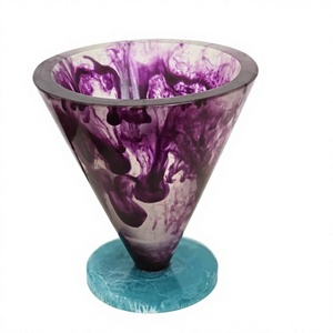 Vase à fleurs en résine écologique de luxe moderne, décoration de table, fait main, pour la maison, le bureau, l'hôtel, utilisation alimentaire, fruits, FAIZA CRAFT FC-8332 - Product Image 1