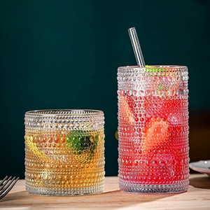 Taza de Vidrio Samyo Vintage con Relieve de Lunares para Beber Té, Café, Postre, Leche, <span class=keywords><strong>Cereal</strong></span>, Desayuno - Product Image 3