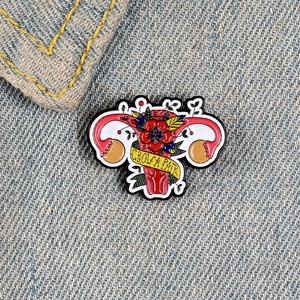 Pin de Solapa con Forma de Útero, Novedad, Venta al por Mayor, Feminismo, Pin de Aleación de Zinc, Insignia Personalizada de Metal, Pin de Esmalte Suave con Útero para Bolsa - Product Image 3