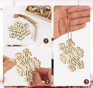 DIY kerajinan anak gambar grosir belum selesai pohon Natal dekorasi rumah potongan kayu - Product Image 4